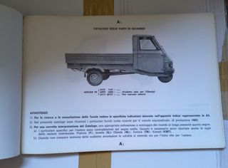 Catalogo Piaggio APE CAR P2 VESPACAR P2