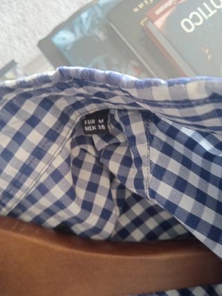 Camisa Milano Hombre Talla M Cuadros Azul