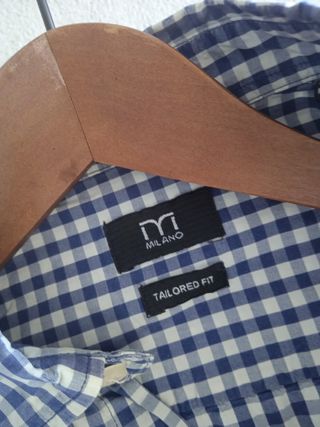 Camisa Milano Hombre Talla M Cuadros Azul