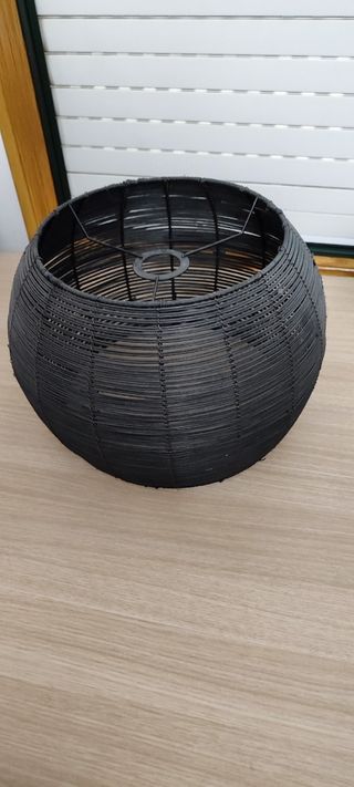 Tulipa lámpara techo mimbre y metal