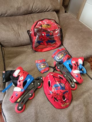 Juego Patines y Protecciones Spiderman