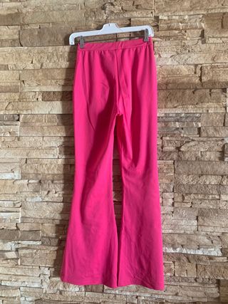 Pantalones campana rosa talla única