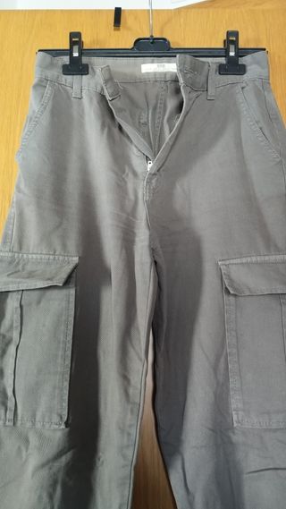 Pantalones Cargo Stradivarius Mujer Caqui