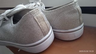 Scarpe Sneakers Argento Glitter Donna