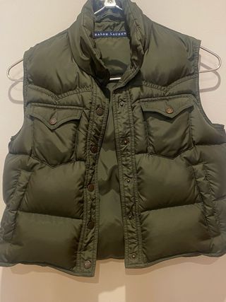 Chaleco Ralph Lauren Verde Oliva, talla 36-38 .