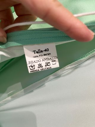 Vestido Flamenca color verde agua T40. Nuevo. 