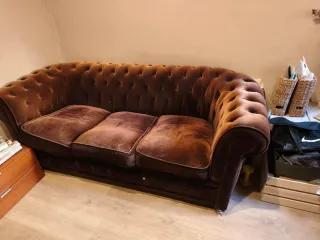 Sofá Chester Terciopelo Marrón