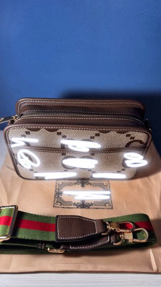 Tracolla  uomo marrone e verde