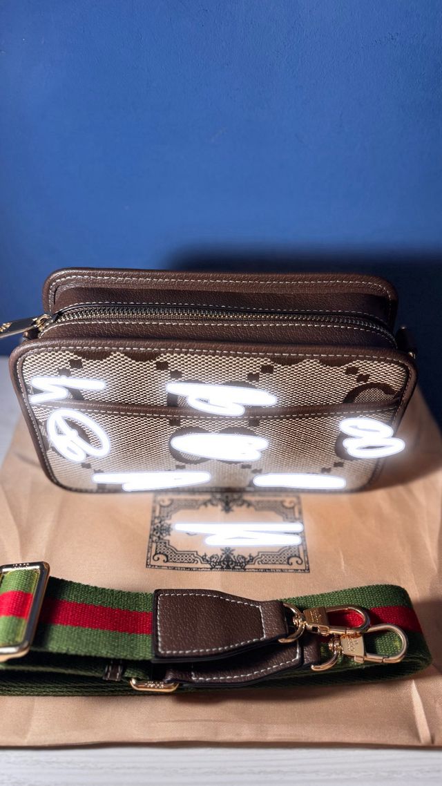 Tracolla  uomo marrone e verde