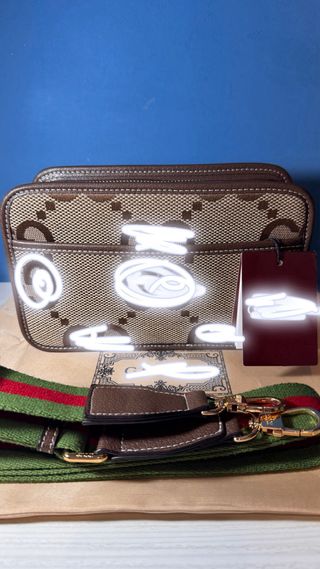 Tracolla  uomo marrone e verde