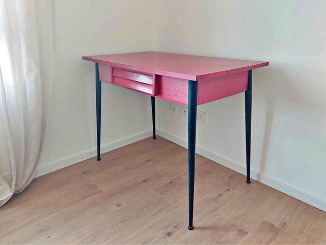 Sedia vintage anni '50 rossa e nera