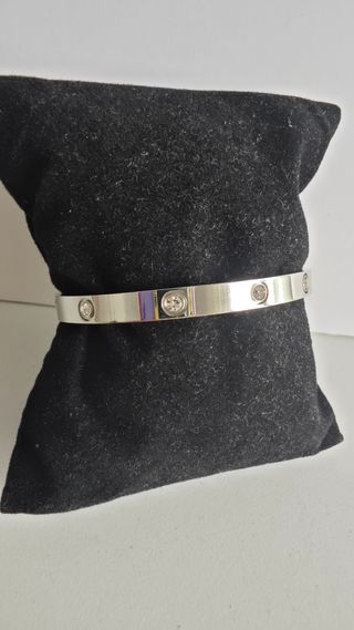 Pulsera Rígida Acero con Circonitas