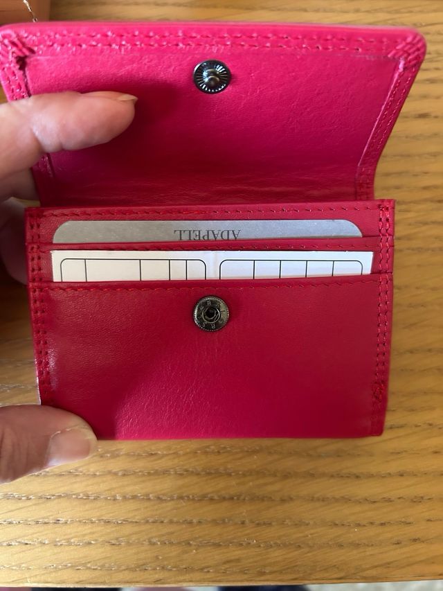 Cartera/Monedero Piel Rojo AD