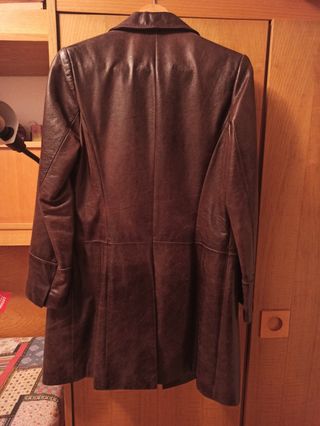 Chaquetón Zara Piel Sintética Marrón Talla 40