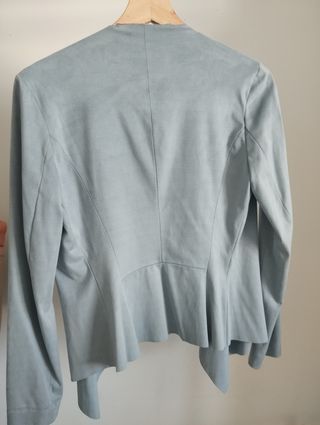Chaqueta Zara ante azul claro Talla XS