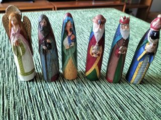 6 Figuras Belén Pintadas a Mano 11cm
