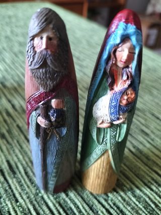 6 Figuras Belén Pintadas a Mano 11cm