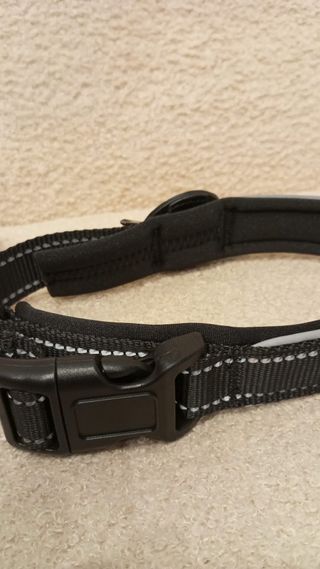 Coleira Preta com Suporte para Rastreador