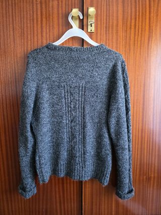 Jersey Festa cuello pico gris talla 42