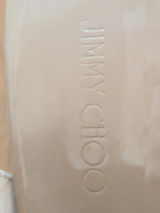Sandalias cuña charol beige Jimmy Choo