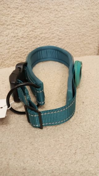 Coleira para cão verde com porta-localizador