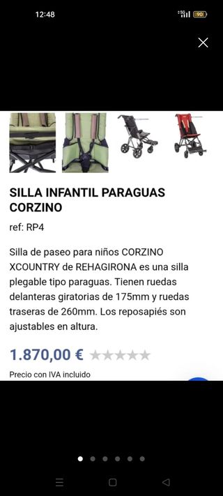Silla de paseo Corzino XCountry niños
