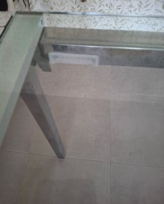 Mesa extensible cristal y metal GLIVARP