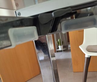 Mesa extensible cristal y metal GLIVARP