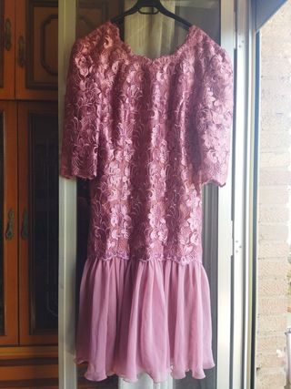 Vestido de fiesta rosa encajeb