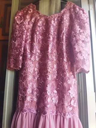 Vestido de fiesta rosa encajeb