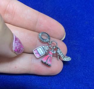 Charm Vestido Zapato Perfume Pulsera Pandora plata