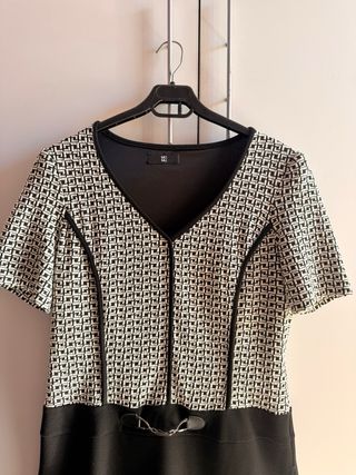 Vestido estampado blanco y negro