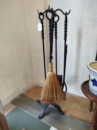Juego Utensilios Chimenea Negro