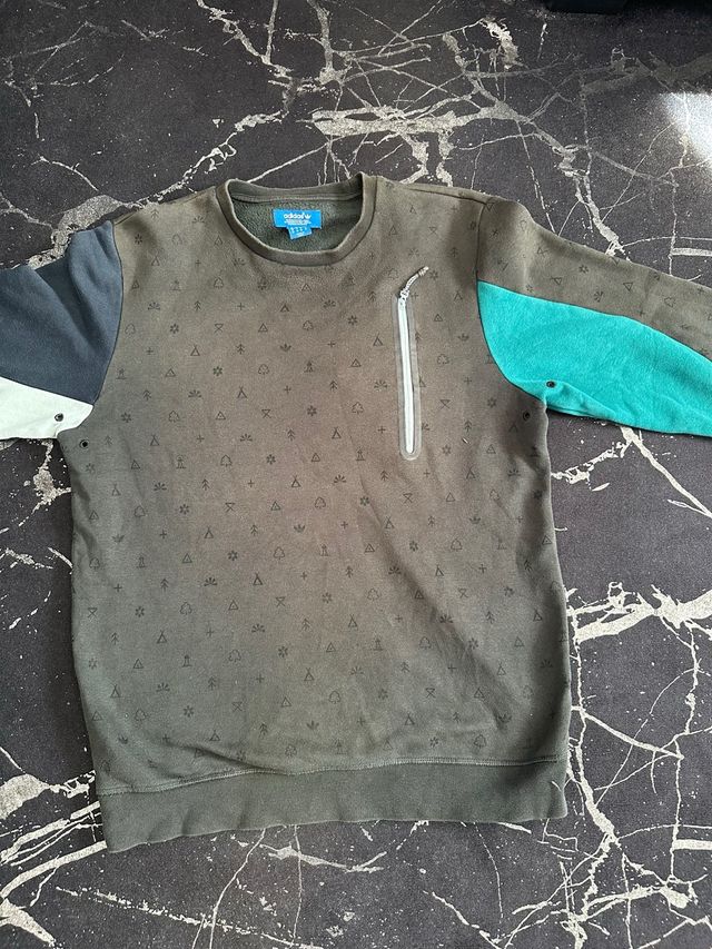 Sudadera Adidas verde y turquesa