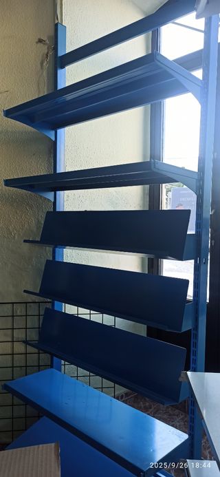 Estantería  expositoras metálica  azules