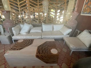 Mesa de centro de madera diseño mandala
