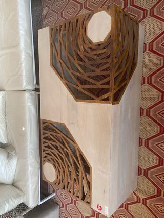 Mesa de centro de madera diseño mandala