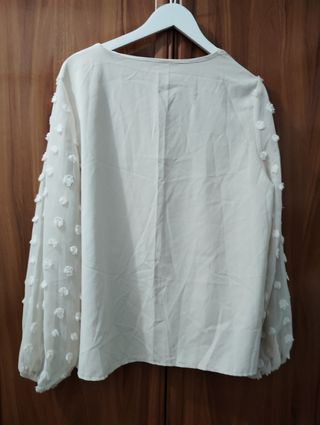 Blusa beige manga larga SHEIN