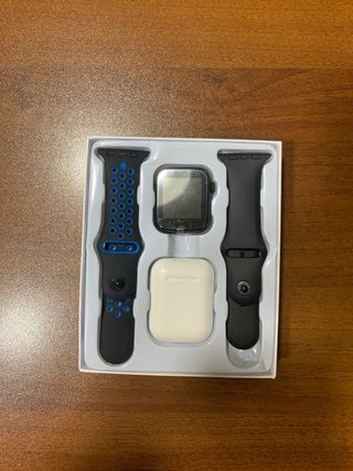 Smartwatch con Cuffiette Bluetooth Nero/Blu