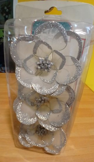 3 Fiori Natalizi Argento