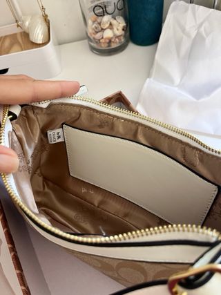 Bolso Coach Beige y Marrón con accesorio