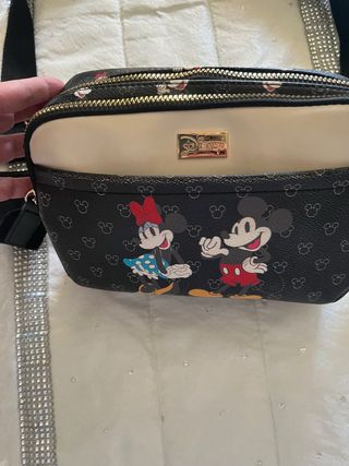 Bandolera Disney Negra y Beige
