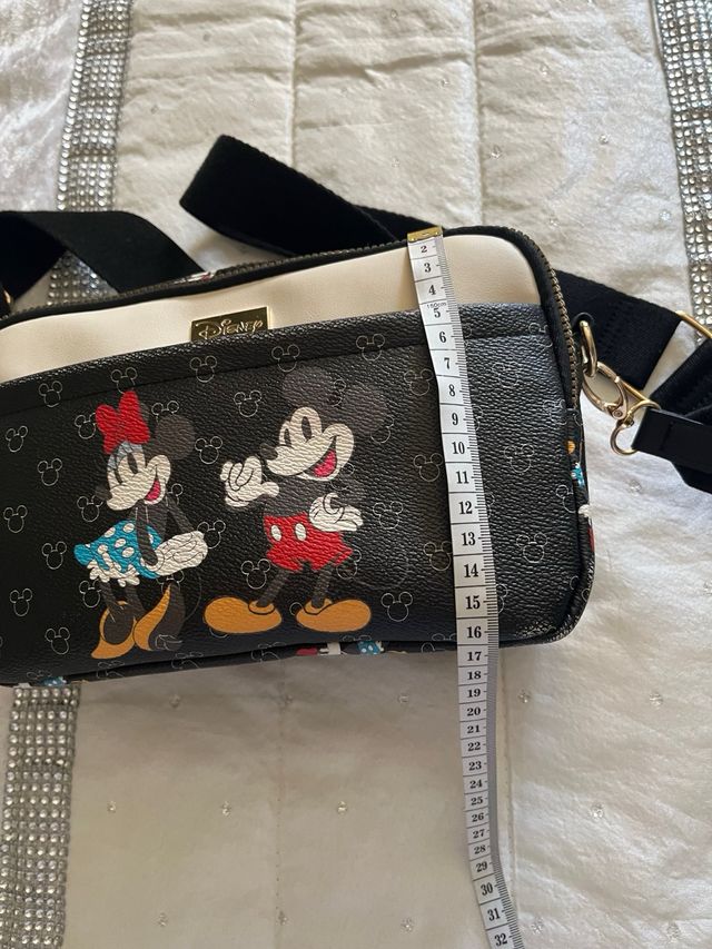 Bandolera Disney Negra y Beige