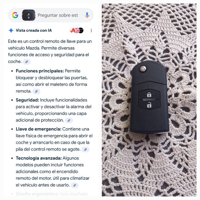Llave Mando Coche Mazda