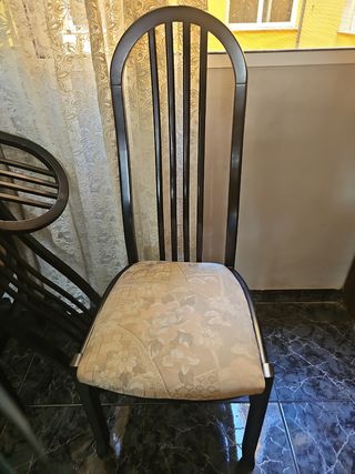 Sillas de comedor de madera y tela 