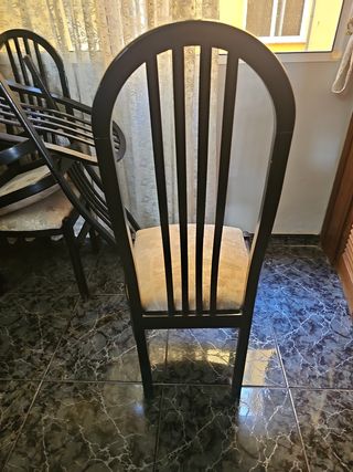 Sillas de comedor de madera y tela algo negociable