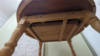 Mesa redonda madera con cristal