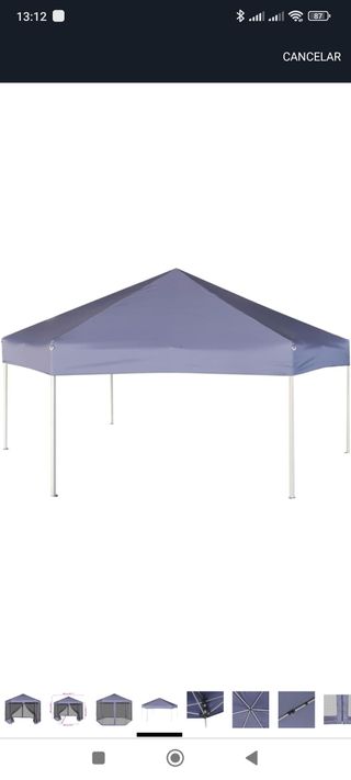 Carpa Hexagonal Plegable Jardín Acero