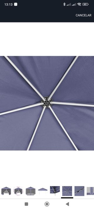 Carpa Hexagonal Plegable Jardín Acero