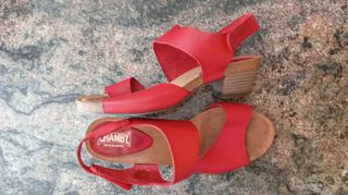 Sandalias Chamby piel rojas talla 39